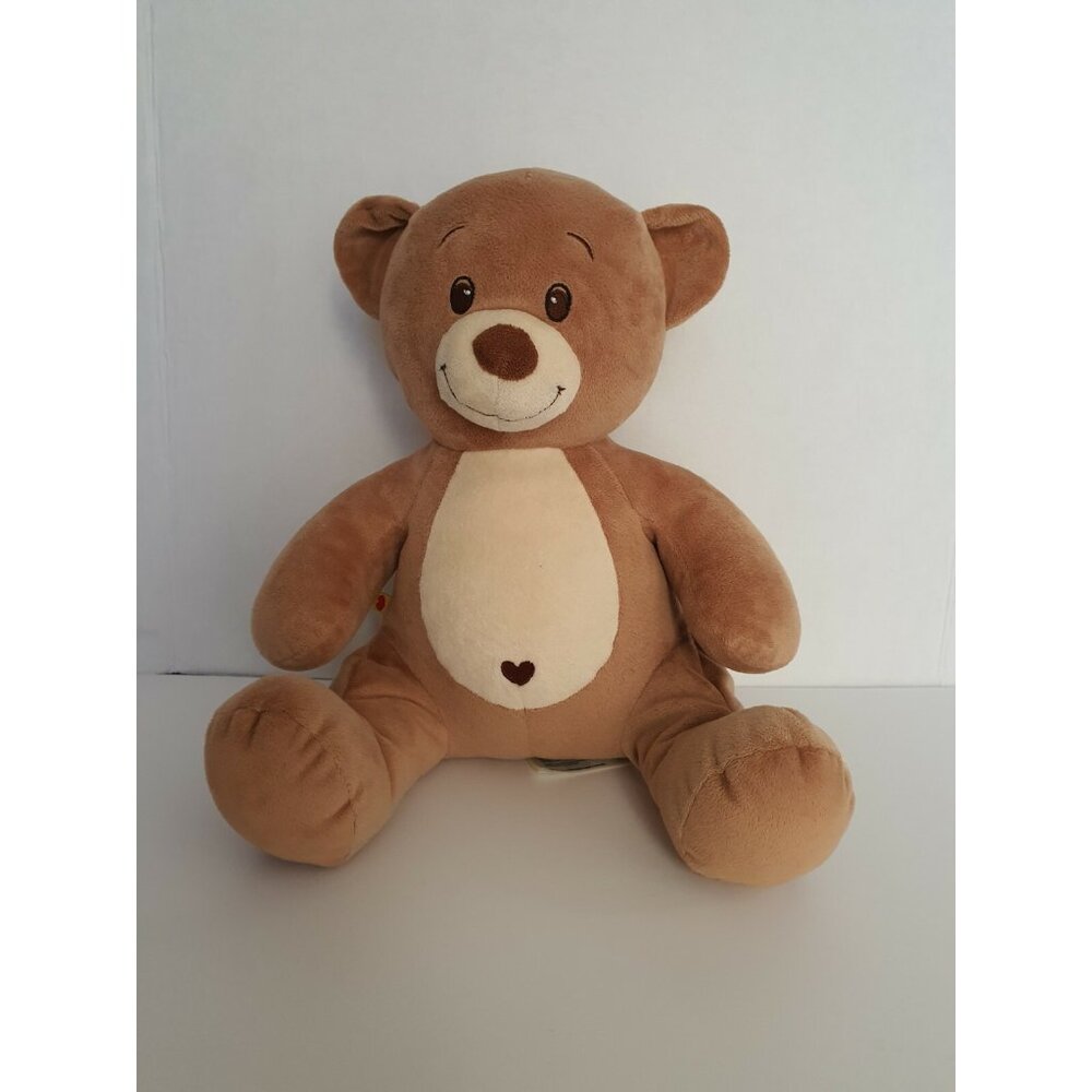 Build a Bear Brown Tan Teddy Plush Heart Belly 11' BAB Stuffed Animal Toy Kids